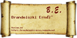Brandeiszki Ernő névjegykártya